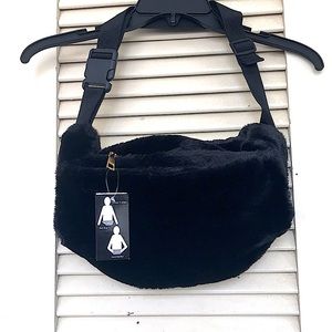 Faux Fur Belt Bag with built in hand muffler